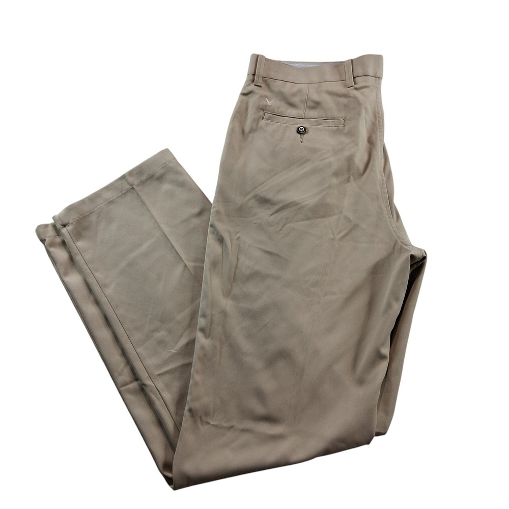 Callaway Golf Pants Mens 36x34 Tan Khaki Flat Front‎ Performance